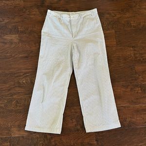 Blue and White Pinstriped Pants